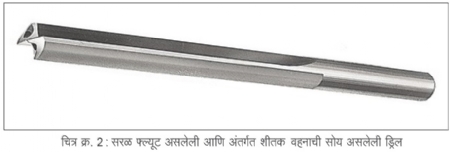 Drill with straight flute and internal cooling vehicles